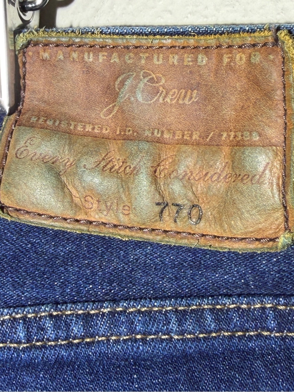 J.Crew 770 Straight Stretch Jeans Kurabo Japanese Denim Men's 32x30 Chainstitch